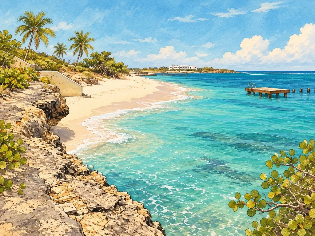 Vintage watercolor illustration of Rodgers Beach